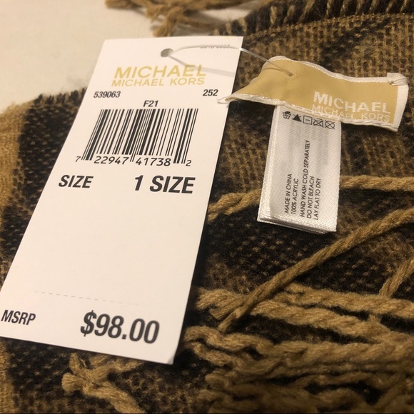 Michael Kors Multi Animal Fringed Scarf - Picture 3 of 4